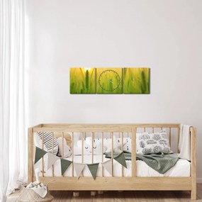 Obraz - Pole s obilím (s hodinami) (90x30 cm)