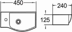 Mexen HUGO UMÝVADLO, 45x24 CM, BIELA,  21254500 R