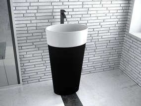 Besco Voľne stojace umývadlo z liateho mramoru Uniqa BW Matt UM VS 46,5x32,5x84 cm, sifón Click-Clack BESCO-Typ výpuste: Click-Clack, biela, BESCO-Ro…