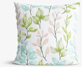 Goldea bavlnená obliečka na vankúš deluxe - maľované lístky 30 x 50 cm