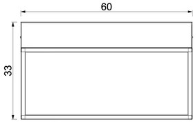 Nástenná polica s LED osvetlením SHELF 33x60 cm čierna