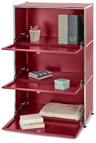 Komoda »CN3« s 3 výklopnými priečinkami, červená