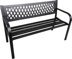 Lean Záhradná kovová lavička – 120cm, čierna