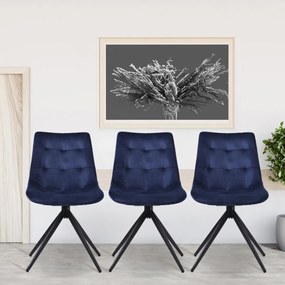 Jedálenská stolička Merna - zamat - Tmavo modrá