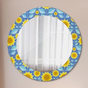 Okrúhle ozdobné zrkadlo Geometrické slnečnice fi 60 cm