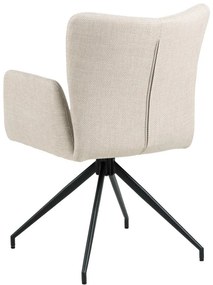 Béžové čalúnené jedálenské kreslá v súprave s podrúčkami 2 ks Laura – Actona