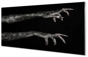 Obraz plexi Čierne pozadie špinavé ruky 100x50 cm