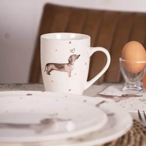 Porcelánový dezertný tanier s jazvečíkmi Dachshund Love - Ø 20cm