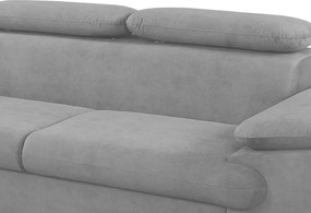 Rohová sedacia súprava Scala, svetlo šedá látka, ľavý roh