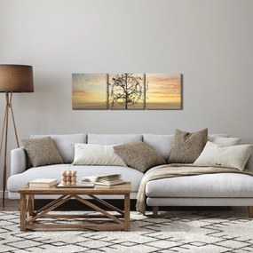 Obraz - Strom na púšti (s hodinami) (90x30 cm)