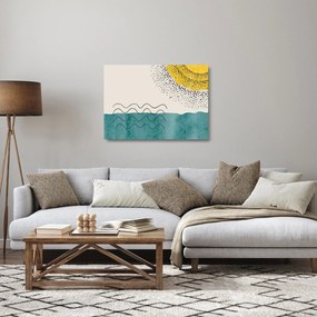 Sklenený obraz - Abstraktná maľba pláže N⁰1 (70x50 cm)