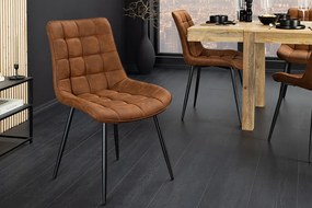 Dizajnová jedálenská stolička Granby hnedá mikrovlákno