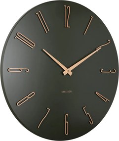 Majestátne nástenné hodiny Karlsson Esmerado KA6073GR – Tmavozelené (60 cm)