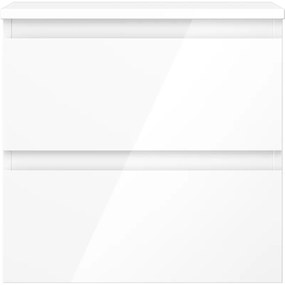 Mexen Orio, kúpeľňová skrinka 50 cm s hornou časťou, 2 zásuvky, biela lesklá, 91A10-05047-2-BFFC00