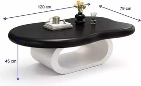LuxuryForm DESIGN Konferenčný stolík DECO 120 × 79 cm – biely, čierna podnož