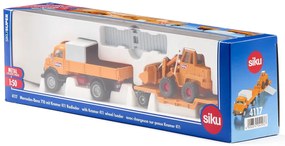 SIKU Super – súprava Mercedes-Benz 710 prevážajúca nakladač 411 Bölling, 1:50