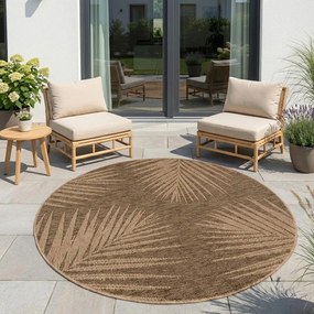 Hnedý okrúhly vnútorný a vonkajší koberec ø 120 cm Timber 1403 – Ayyildiz Carpets
