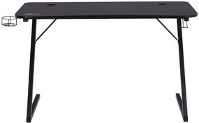 Moderný herný stôl LEAK ART čierny, prevedenie karbón