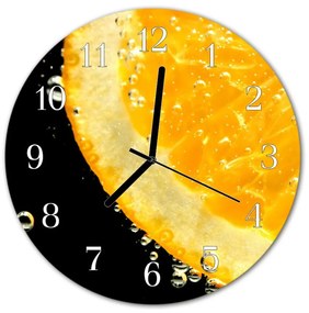 Sklenené hodiny okrúhle Citrón fi 30 cm