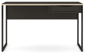 Čierny pracovný stôl Tvilum Function Plus, 130 x 48 cm