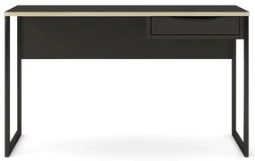 Čierny pracovný stôl Tvilum Function Plus, 130 x 48 cm