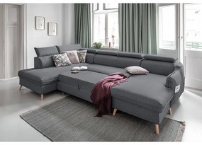 Tmavosivá rozkladacia rohová pohovka (ľavý roh) Sweet Harmony – Miuform