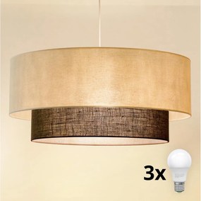BRILAGI - LED luster na lane BOHO STYLE 3xE27/15W/230V pr. 60 cm krémová/hnedá