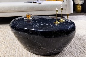 Konferenčný stolík STONE 75 cm mramorový vzhľad čierny