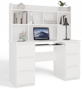 Písací stôl s nadstavcom KUBA 130 cm biely