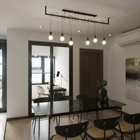 Závesné svietidlo Salamanca 4, čierne telo svietidla