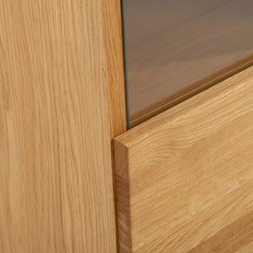 Vitrína London 10 72 cm z masivu s LED osvětlením dub přírodní