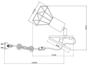 Globo 54802SK - Nástenná lampa s klipom XARA I 1xE14/40W/230V čierna