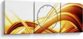 Obraz - Žltá abstrakcia (s hodinami) (90x30 cm)