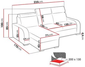 Rohová sedacia súprava Lyseri 2rLC (kurkuma). Vlastná spoľahlivá doprava až k Vám domov. 1122483