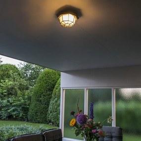 Rustikálne stropné svietidlo tmavosivé 21,3 cm IP44 - Bri