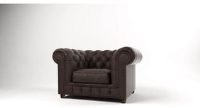 Tmavohnedé zamatové kreslo Cambridge - Ropez