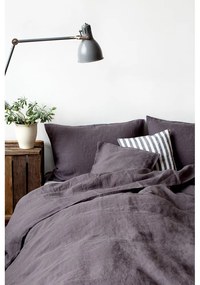Tmavosivá ľanová obliečka na vankúš Linen Tales, 70 x 90 cm