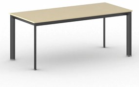 Kancelársky stôl PRIMO INVITATION, čierna podnož, 1800 x 800 mm, breza