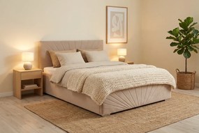 Postel OLEG 160x200 cm Béžová Bez matraca