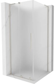 Mexen Velar L, sprchový kút s posuvnými dverami 120 x 120 cm, 8mm sklo námraza, brúsená oceľ, 871-120-120-33-97