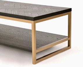 Konferenčný stolík Seville 120 cm z masívu čierny/zlatý