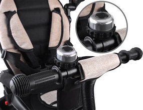 Trojkolesový bicykel Tiny Bike 3v1, béžový, so strieškou SP0650