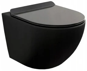 Závesný set GEBERIT Duofix Basic+ WC LENA Rimless 48 x 36 cm + pomaly padajúca doska Slim, čierna, 3322XX85+39010185