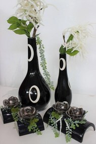 Čierny kvetináč BLACK&WHITE 15cm