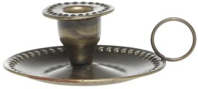 Mosadzný antik kovový svietnik na úzku sviečku Clarria - 13*5 cm