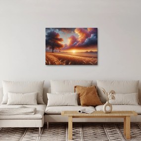 Obraz – Západ slnka na poli (70x50 cm)