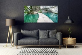 Obraz plexi Most jazero architektúra 120x60 cm
