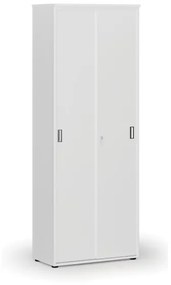 Kancelárska skriňa so zasúvacími dverami PRIMO WHITE, 2128 x 800 x 420 mm, biela