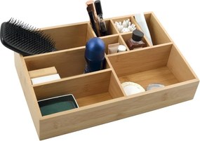 Bambusový kúpeľňový organizér na kozmetiku v prírodnej farbe Isalys – MSV