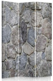 Ozdobný paraván, Kamenná zeď - 110x170 cm, trojdielny, obojstranný paraván 360°